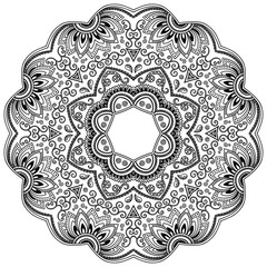 Vector henna tatoo mandala. Mehndi style.

