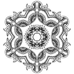 Vector henna tatoo mandala. Mehndi style.

