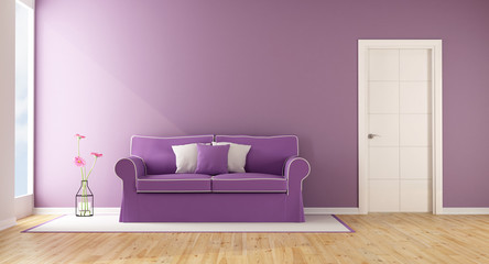 Purple living room