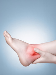 Female foot with ankle pain