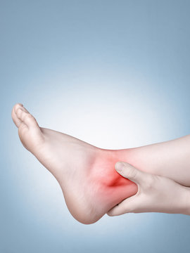 Female foot with ankle pain