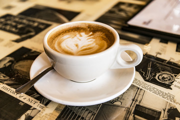 Cup of fresh cappuccino
