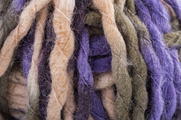 macro textured color wool  yarn thread