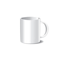 Photo-realistic vector illustration of white cup for mock-ups and branding.