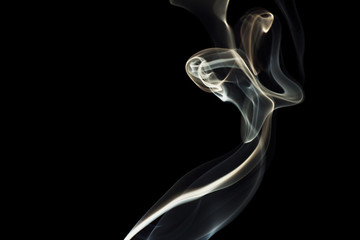 Abstract smoke isolated on black. Like a butterfly.