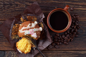 Muffin and coffee cup