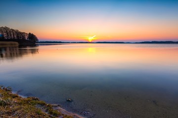 Beautiful and colorful lake landscape