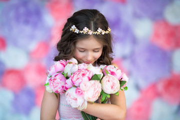 Portrait of little girl in luxurious dress