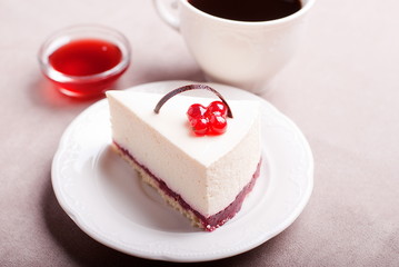 piece of cheesecake with coffee