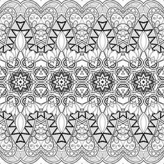 Vector Seamless Abstract Black and White Tribal Pattern