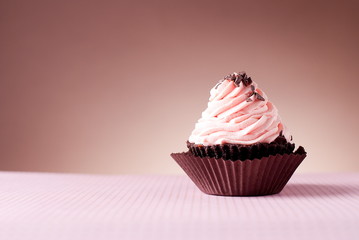 Chocolate cupcakes with cream