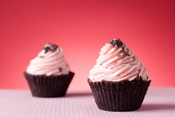 cupcakes with pink cream