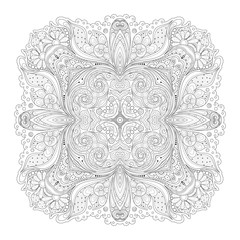 Vector Beautiful Deco Monochrome Contour Square