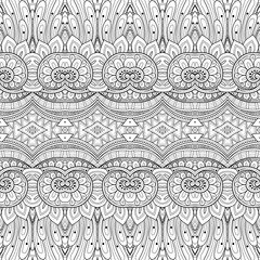 Vector Seamless Abstract Black and White Tribal Pattern