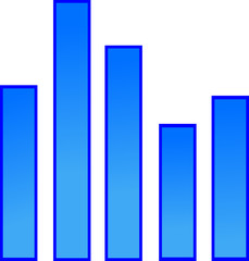 vector image of a blue graph chart.