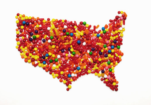 Candy map of the United States of America