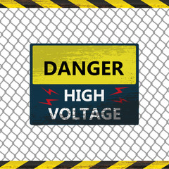 barb with  warning sign High voltage