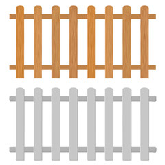 Wooden fences, vector illustration