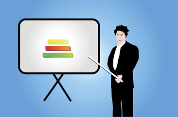 businessman giving presentation.