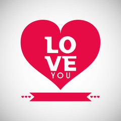 Love with heart design, vector illustration