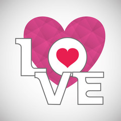 Love with heart design, vector illustration