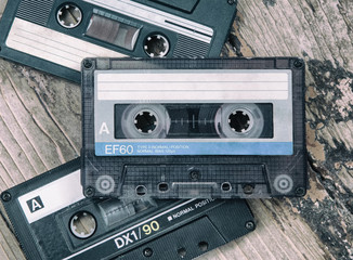 audio cassette close-up