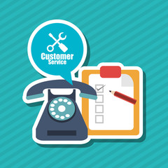 phone and customer service icon design, vector illustration