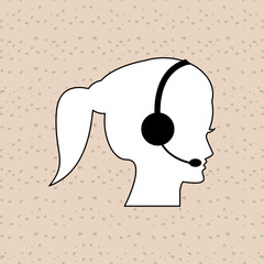 Operator woman  icon design, vector illustration