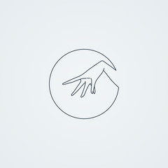 Vector icons with a graceful female hand in a beautiful setting.