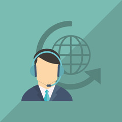 Operator man  icon design, vector illustration