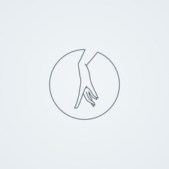 Vector icons with a graceful female hand in a beautiful setting.