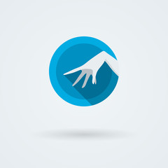 Vector icons with a graceful female hand in a beautiful setting.