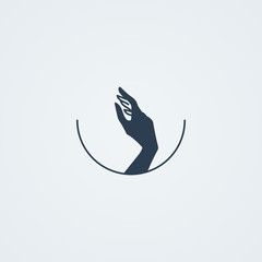 Vector icons with a graceful female hand in a beautiful setting.