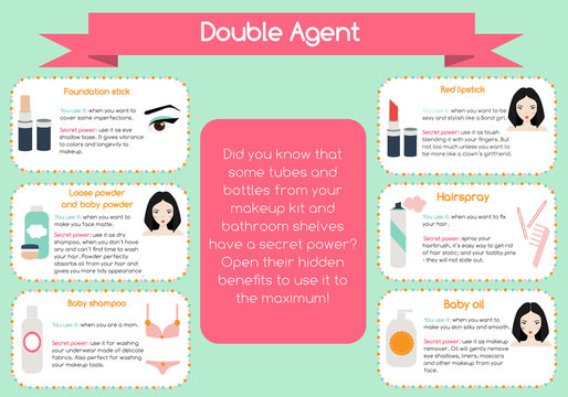 Double agent beauty tips infographic