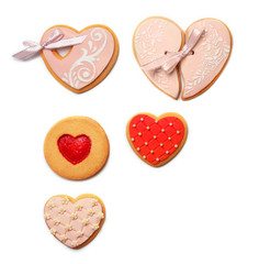Set of heart cakes, isolated on white