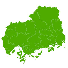 Fototapeta premium 広島 地図 緑 アイコン