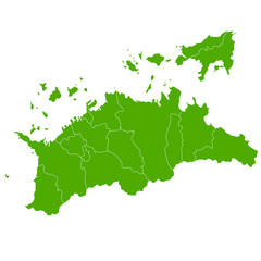 香川　地図　緑　アイコン