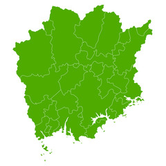 岡山　地図　緑　アイコン