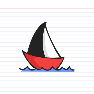 Boat doodle icon