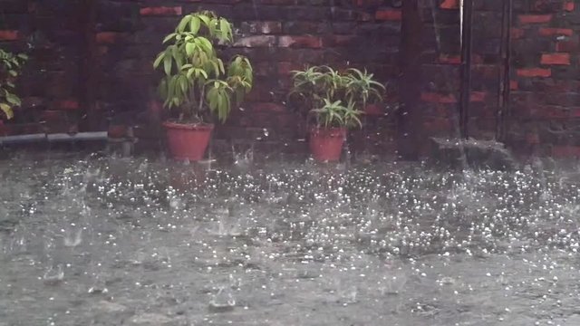 Strong thunderstorm with hail