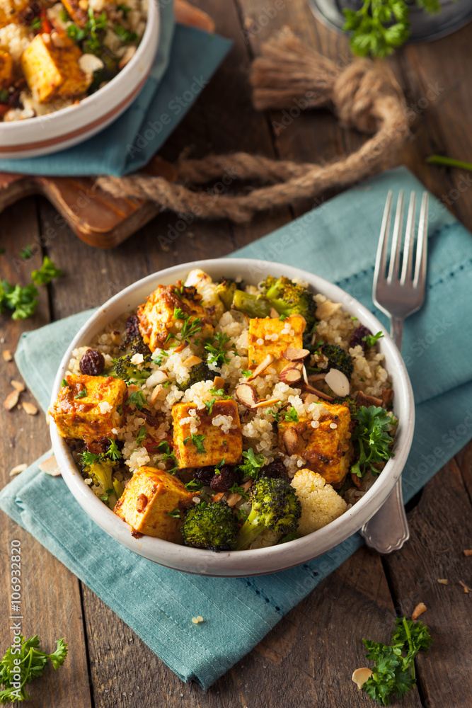 Sticker homemade quinoa tofu bowl