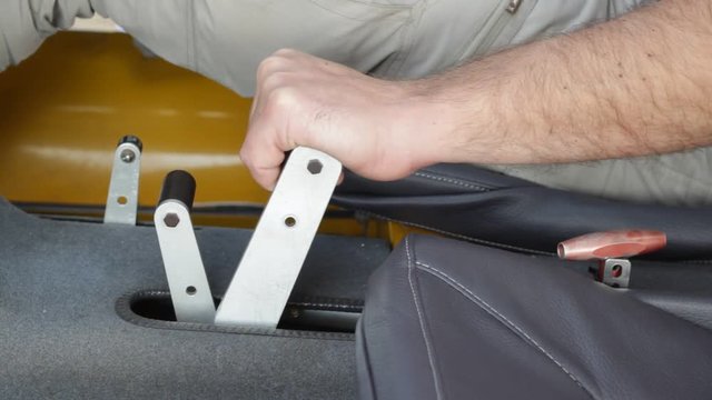Pilot increases and decreases the thrust of the plane