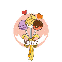 Vector Candy and Lollipop Background. Sweet Party Illustration.
