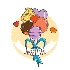 Vector Candy and Lollipop Background. Sweet Party Illustration.