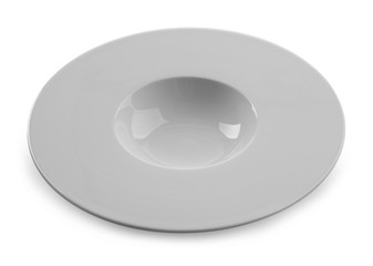 Spaghetti dish, isolated on white