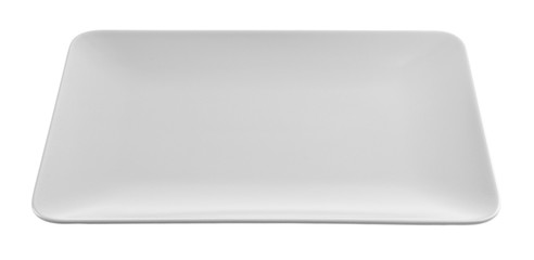 Rectangular ceramic dish, isolated on white