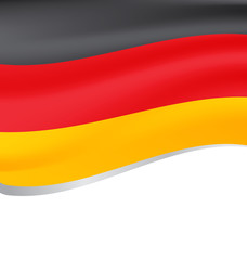 Vector illustration of a flying flag of Germany