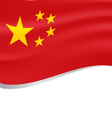 China wavy flag on white background