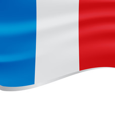 Obraz premium Waving flag of France isolated on white
