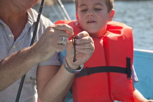 Father and son on fishing trip